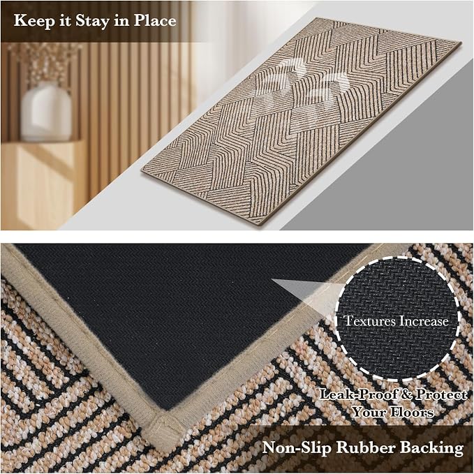 Indoor Door Mat 17"x30", Low-Profile Thin Welcome Front Door Mat Indoor Entrance