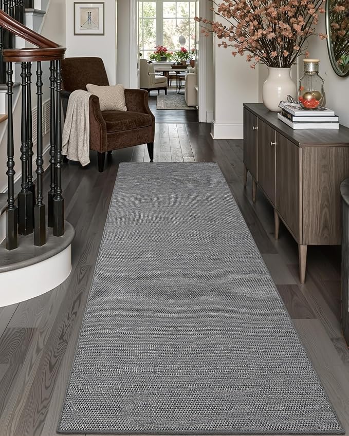 DEXI Hallway Runner Rug 2'4"x12', Non Slip Rubber Backed Runners Carpet