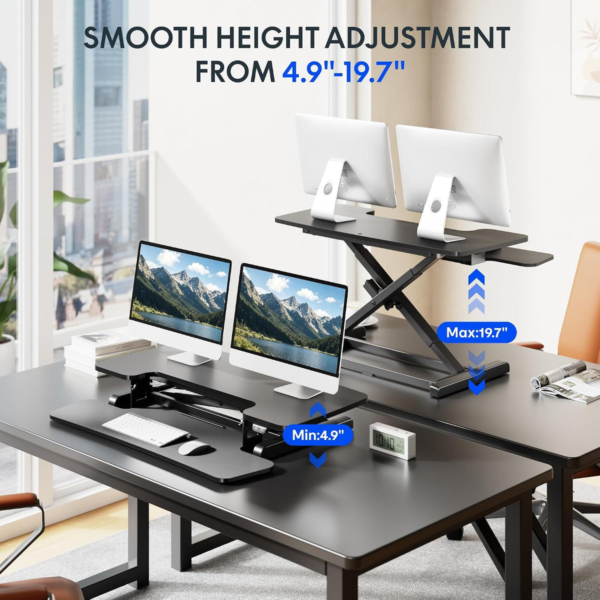 FLEXISPOT 36" Electric Standing Desk Converter, Black