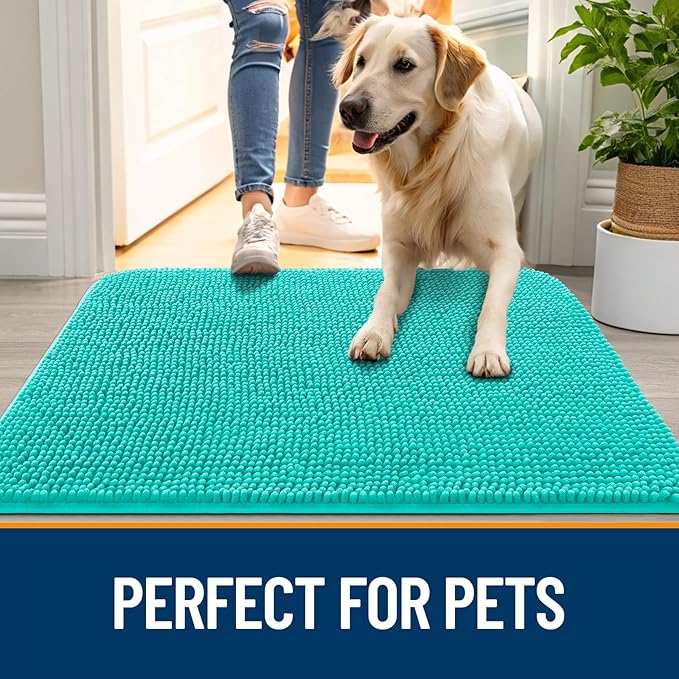 OLANLY Dog Door Mat for Muddy Paws 45x27, Absorbs Moisture and Dirt, Absorbent