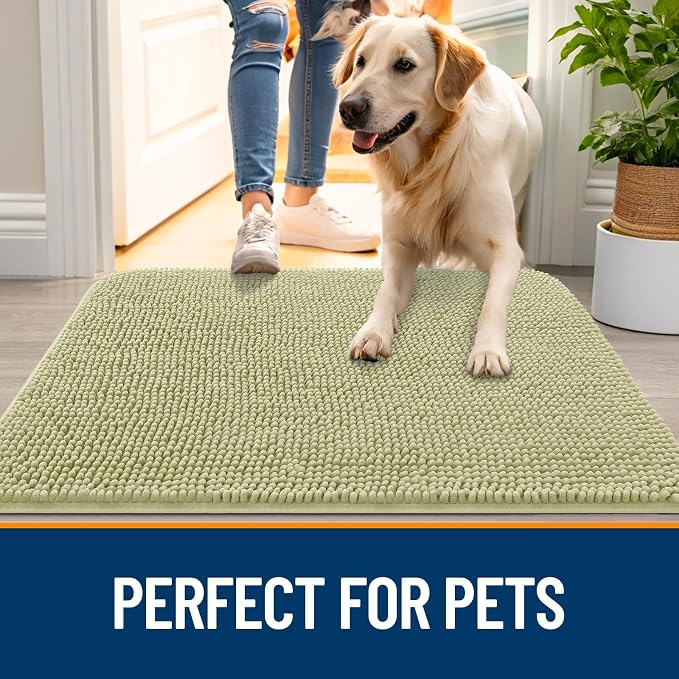 OLANLY Dog Door Mat for Muddy Paws 45x27, Absorbs Moisture and Dirt, Absorbent