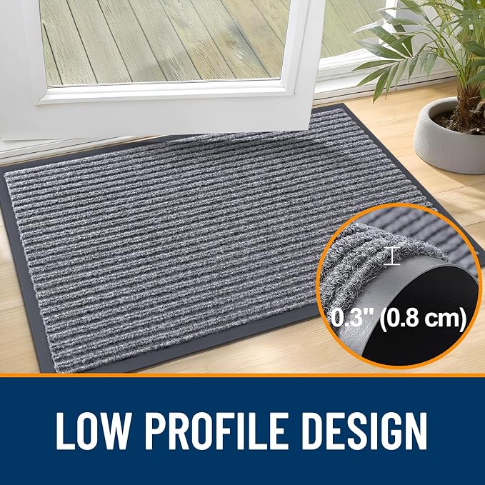 OLANLY Front Door Mat Indoor Outdoor Entrance, Waterproof Heavy Duty Doormat