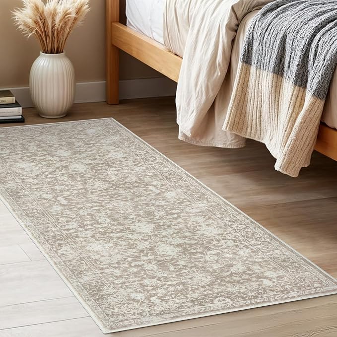 KILOCOCO Hallway Runner 2x5 Kitchen Runner Rug Printed Vintage Floral Washable