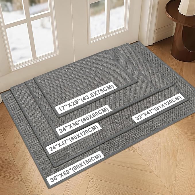 LEKEEPGO Door Mat 17"x29", Non Slip Door Mat Indoor Entrance, Rubber Backing