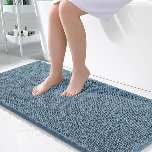 OLANLY Large Bathroom Rugs 50x30, Extra Soft Absorbent Chenille Bath Rugs
