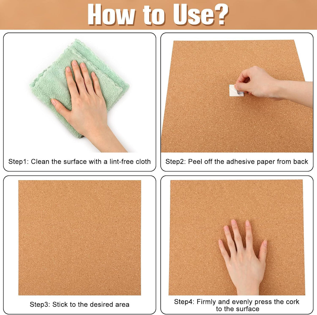 Crtiin 24 Pcs Cork Board Tiles, 12"x12" 1/4" Thick Brown Cork Squares Tiles