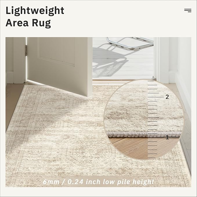 Soalmost Runner Rug 2'6" x 12' Washable Non-Slip Runner Rugs