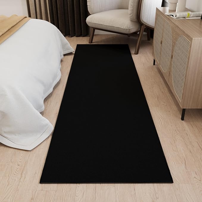 Ottomanson Hallway Runner Rug 1'10" x 12' Non Slip Solid Area Rugs Easy to