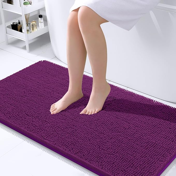 OLANLY Bathroom Runner Rugs 44x24, Extra Soft Absorbent Chenille Bath Rugs