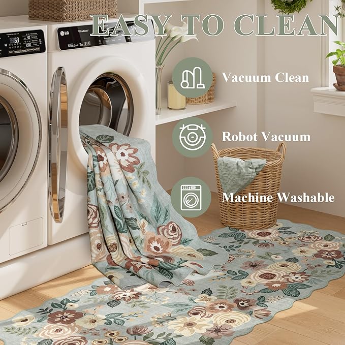 DUKINO 2x6 Runner Rug for Hallway, Washable Kitchen Rug
