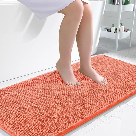 OLANLY Large Bathroom Rugs 50x30, Extra Soft Absorbent Chenille Bath Rugs