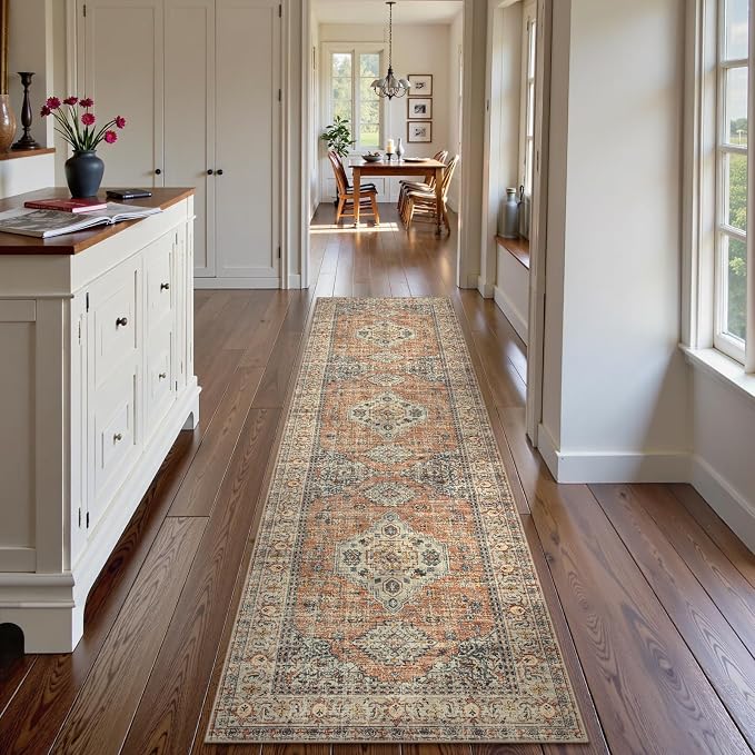 Lahome Oriental Washable Kitchen Runner Rug Non Slip, 2x8 Bathroom Runners