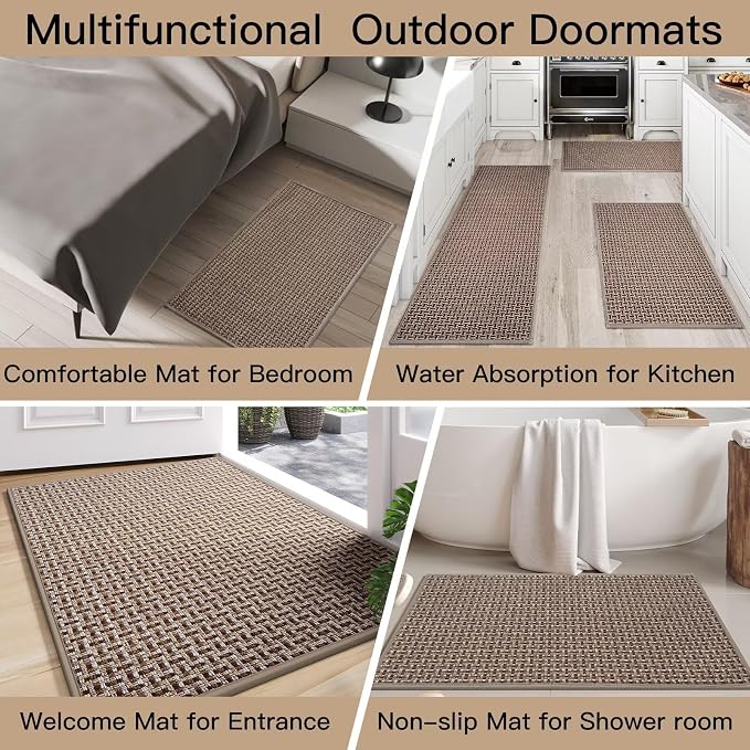 YDKGL Door Mat 24"x35", Dirt Resistant and Absorbent, Non-Slip Rubber Backing