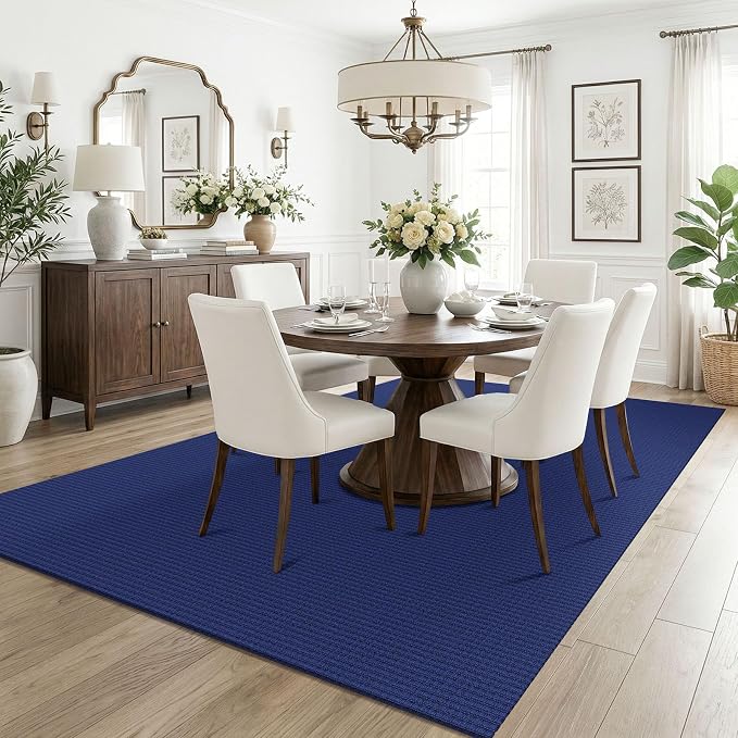KOZYFLY Washable 5x7 Living Room Rug, Non Slip Woven Area Rugs, Braided Floor