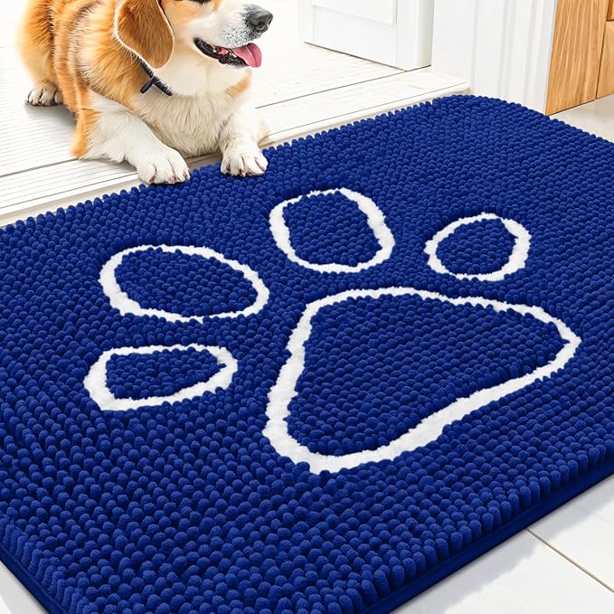 Smiry Dog Door Mat for Muddy Paws, Absorbent Dirt Trapper Non Slip Quick Dry