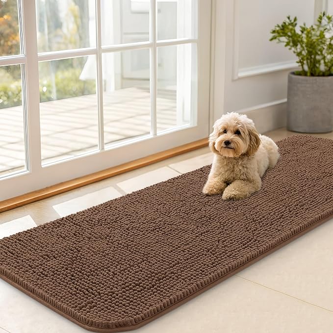 OLANLY Dog Door Mat for Muddy Paws 59x20, Absorbs Moisture and Dirt, Absorbent