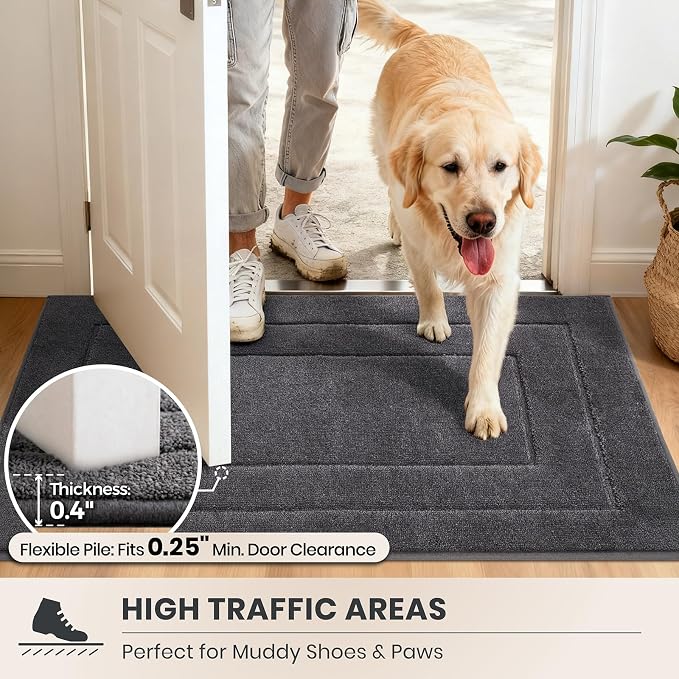 PURRUGS Dirt Trapping Door Mat 32" x 70", Non-Slip/Skid Machine Washable