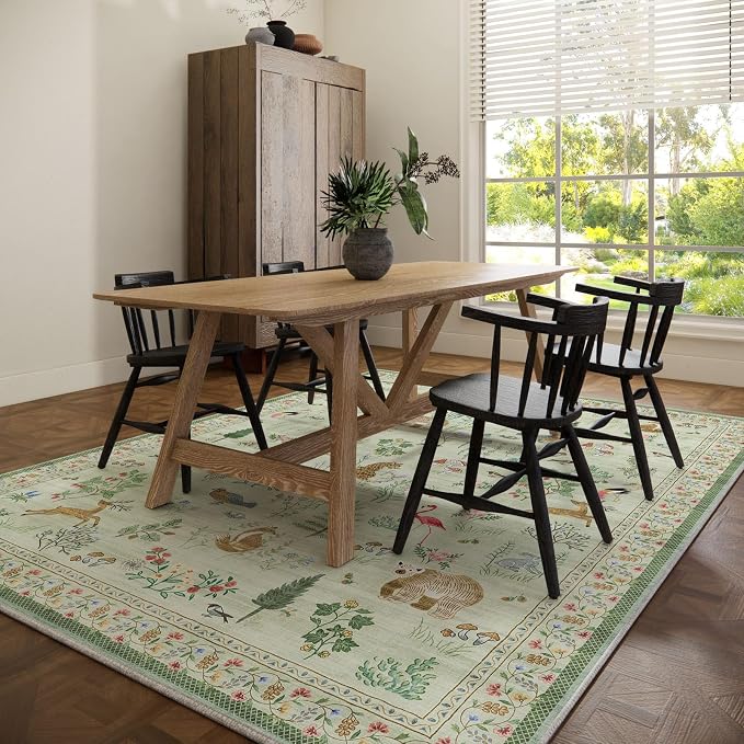 6x9 Area Rugs for Living Room: Washable Rug Vintage Bedroom Rugs Stain