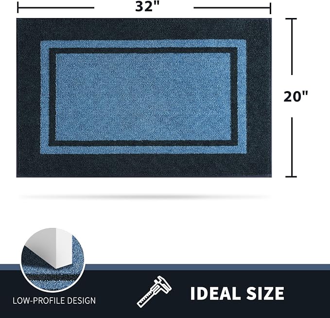 PURRUGS Dirt Trapping Door Mat 20" x 32", Non-Slip Machine Washable Entryway Rug