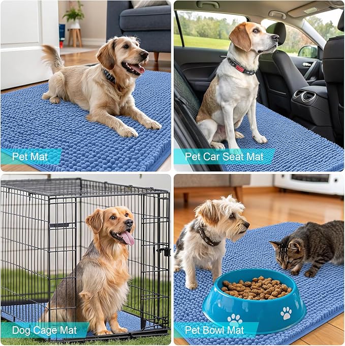 OLANLY Dog Door Mat for Muddy Paws 36x24, Absorbs Moisture and Dirt, Absorbent