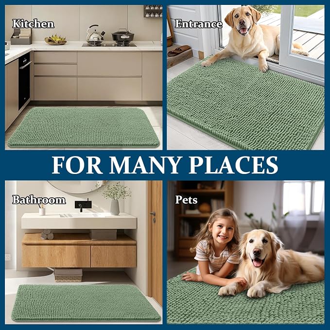 OLANLY Dog Door Mat for Muddy Paws 36x24, Absorbs Moisture and Dirt, Absorbent