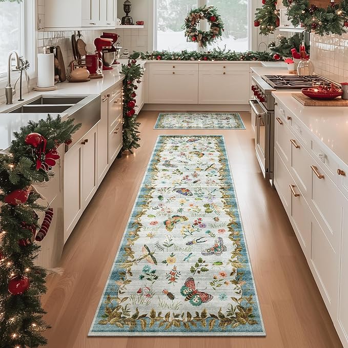 Machine Washable Rug Runners for Hallways: 2'6"x8' Kitchen Runner Stain
