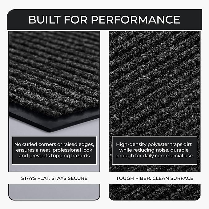 4 Pack Charcoal Commercial Door Mat 3'x6' Heavy Duty Industrial Floor Mat