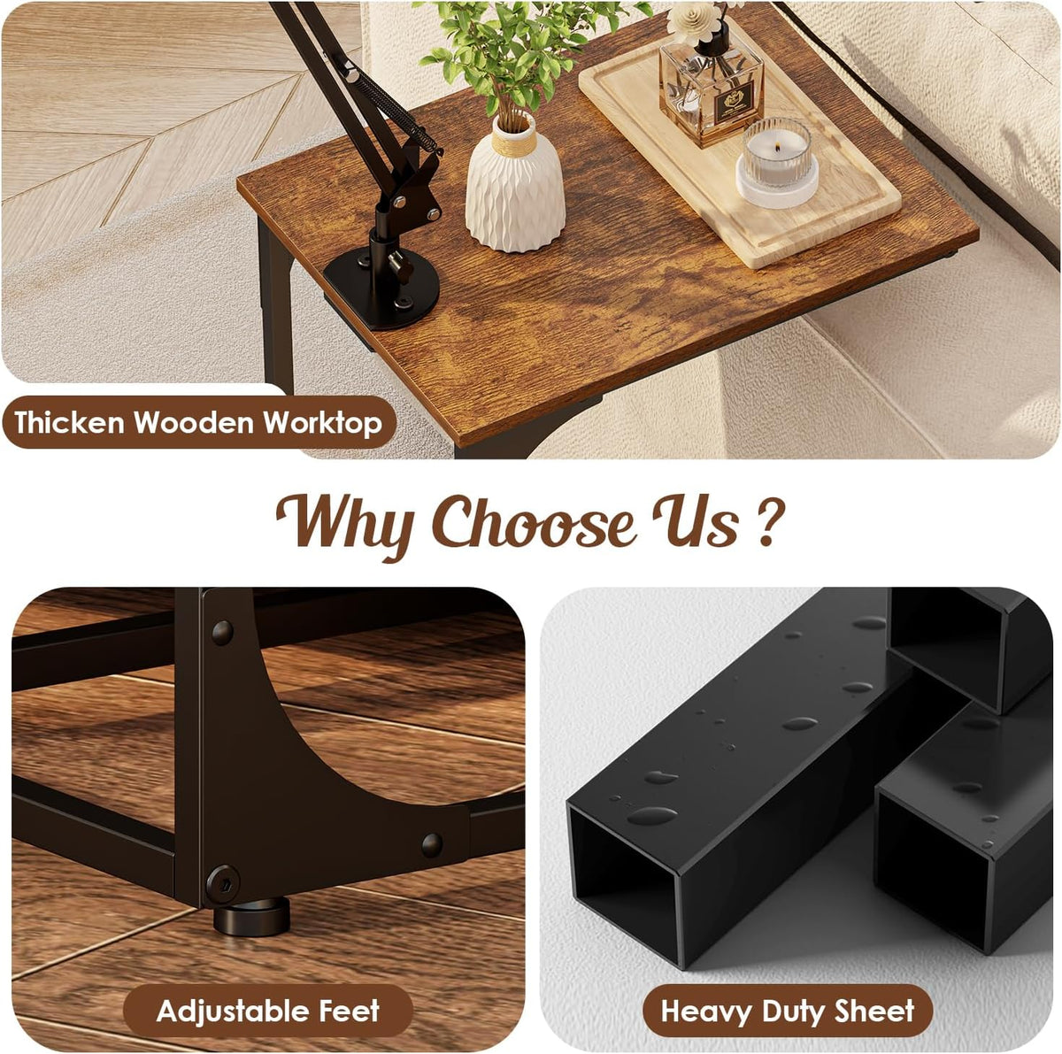 Floor Kindle Phone Tablet Stand with End Table for Overhead Bed,Counch