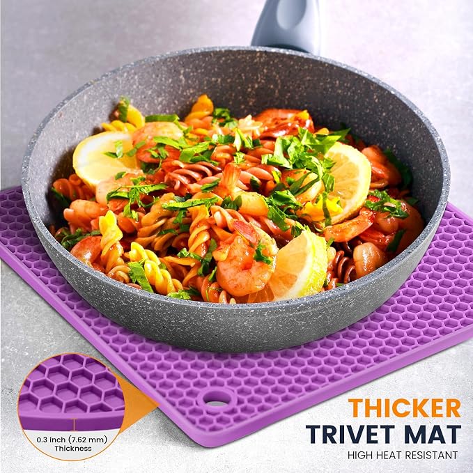 Silicone Trivet Mats 4 Heat Resistant Pot Holders Multipurpose Non-Slip Hot Pads
