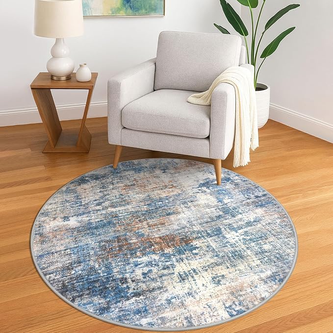 IOHOUZE Round Area Rug 5 Ft Circle Entryway Rugs Round Washable Door Mat Indoor