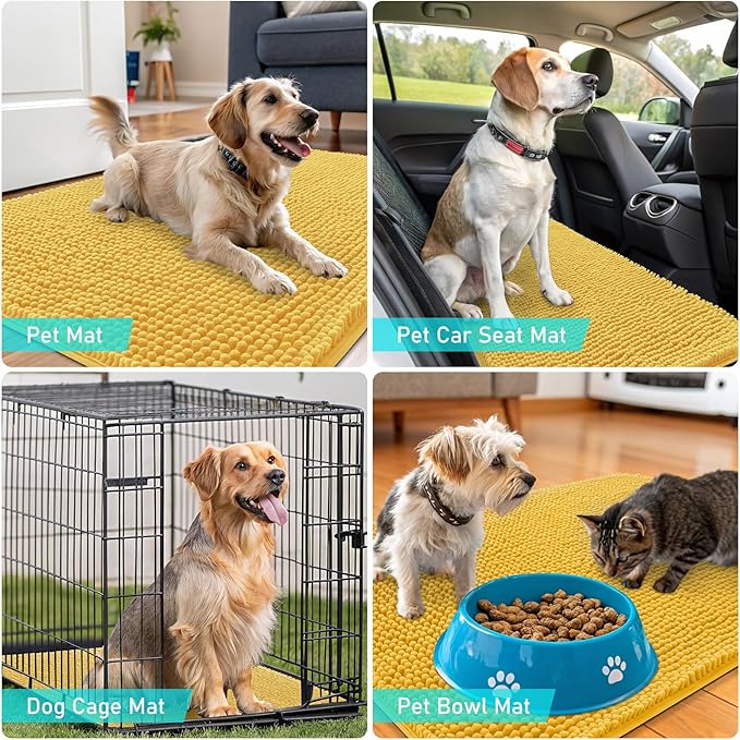OLANLY Dog Door Mat for Muddy Paws 47x20, Absorbs Moisture and Dirt, Absorbent