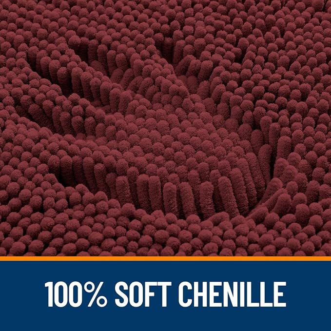 OLANLY Large Bathroom Rugs 40x32, Soft Absorbent Chenille Bath Rugs, Rubber