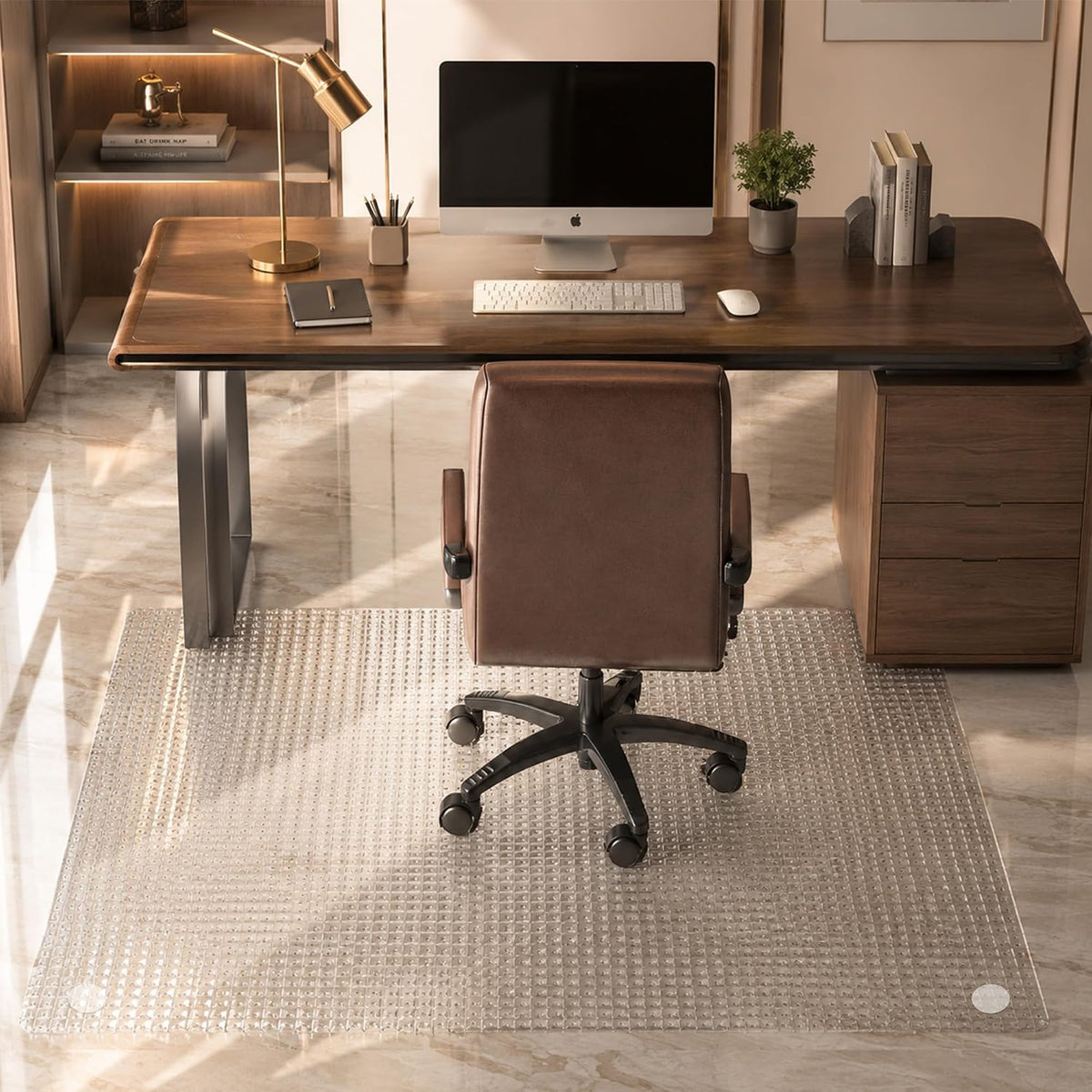 36"X47" Tempered Glass -Glass Chair Mat, Heavy Duty Hard Floor Mat for Home