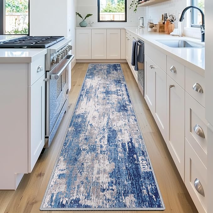 RELEANY Washable Area Rugs 2'x10' Non-Slip Modern Abstract Soft