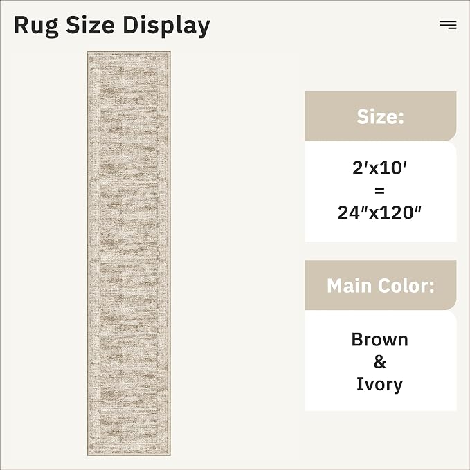 Soalmost Runner Rug 2'x10' Washable Non-Slip Runner Rugs