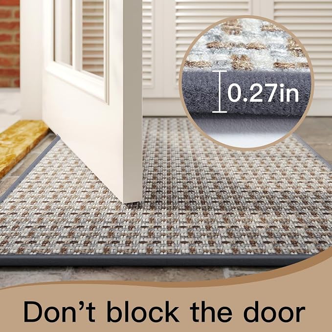 Door Mat 17"x30", Door Mat Indoor Entrance Dirt Resistant and Absorbent