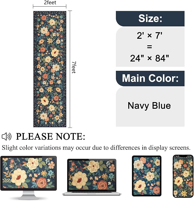 DUKINO Runner Rug, 2x7 Boho Kitchen Rug