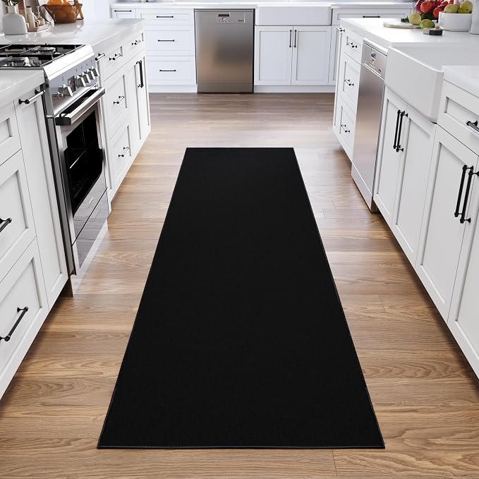 Ottomanson Hallway Runner Rug 1'10" x 12' Non Slip Solid Area Rugs Easy to