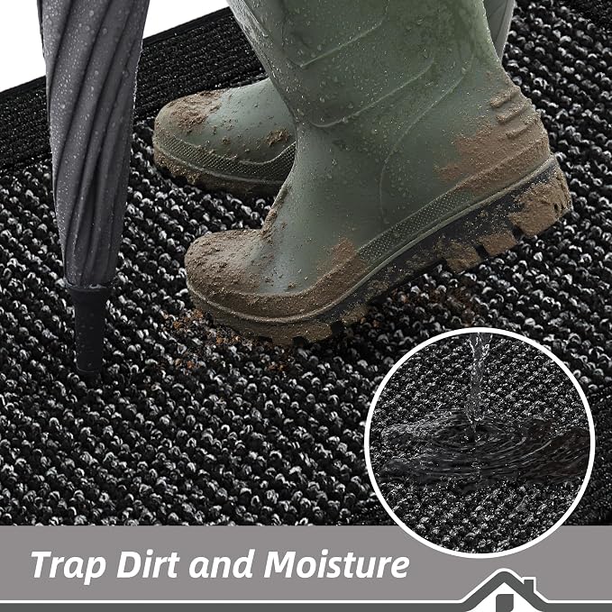 BEQHAUSE Indoor Door Mat 20" x 32", Dirt Trapper Door Mats Non-Slip Entryway
