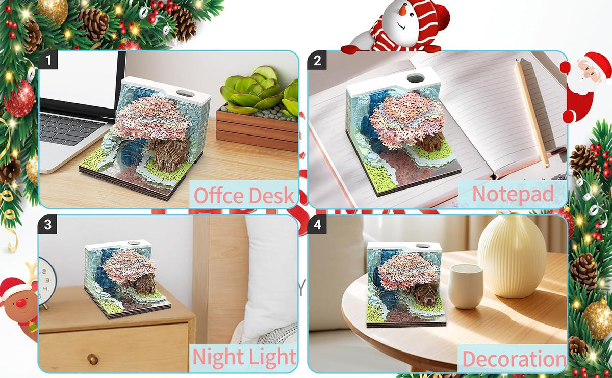 3D Memo Pad Time Piece Calendar 2026 3D Weekly Calendar Notepad