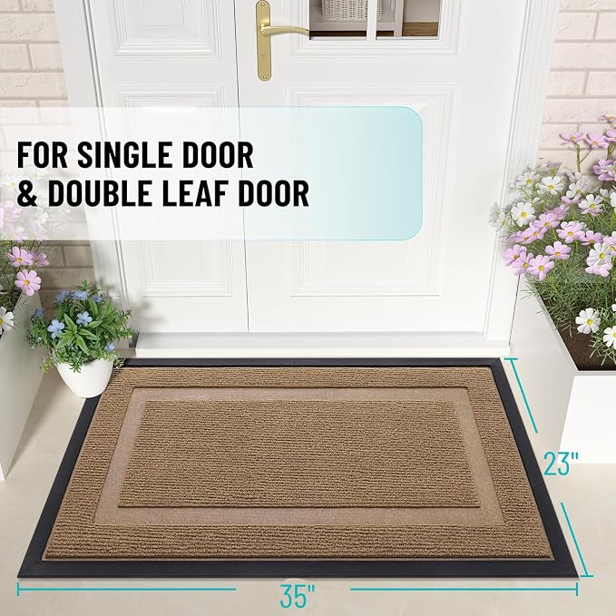 OLANLY Front Door Mat Indoor Outdoor Entrance, Waterproof All-Season,