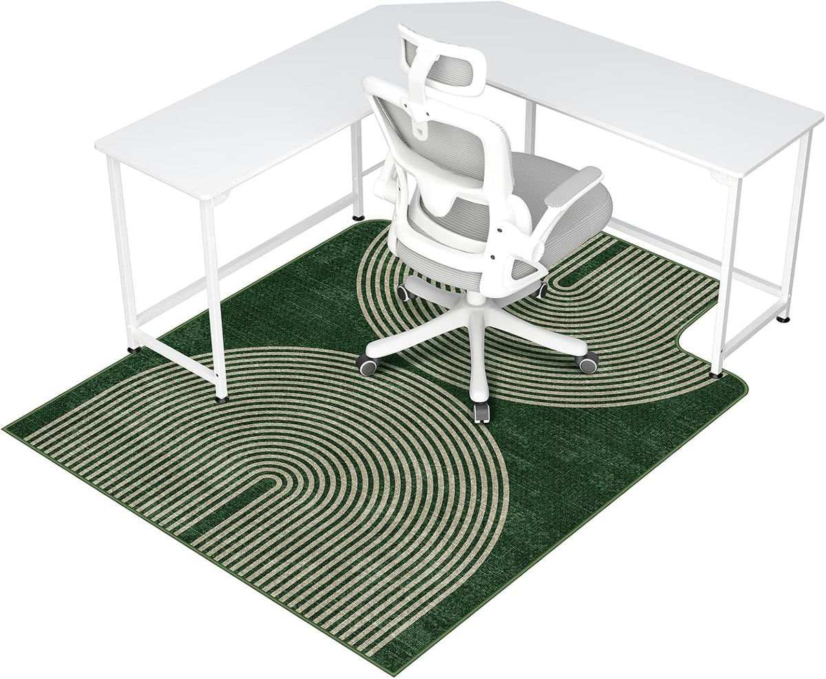 Office Chair Mat for Hardwood Floor & Tile Floor,48"X 60"-Convex Geo Green