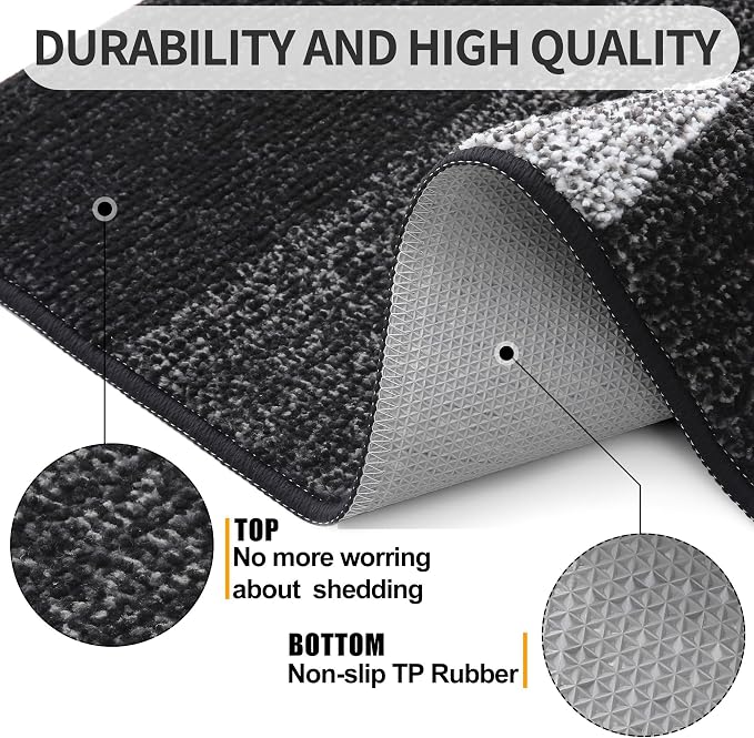 Kitinjoy Indoor Outdoor Door Mat, 70x32 Non-Slip Absorbent Dirt Trapper