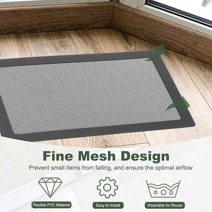 YOKIVE 6 Pcs Magnetic Floor Vent Covers, Floor Register Cover PVC Mesh Air Vent