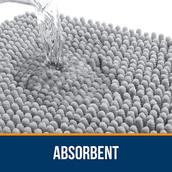 OLANLY Large Bathroom Rugs 70x46, Extra Soft Absorbent Chenille Bath Rugs