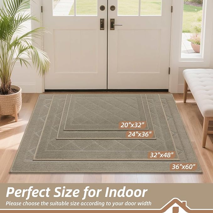 BEQHAUSE Dirt Trapper Door Mat 36" x 60", Doormat Non-Slip Entryway Rugs