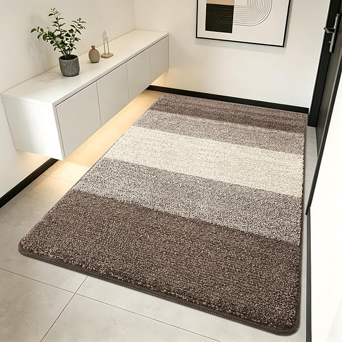 Kitinjoy Indoor Outdoor Door Mat, 70x35 Non-Slip Absorbent Dirt Trapper