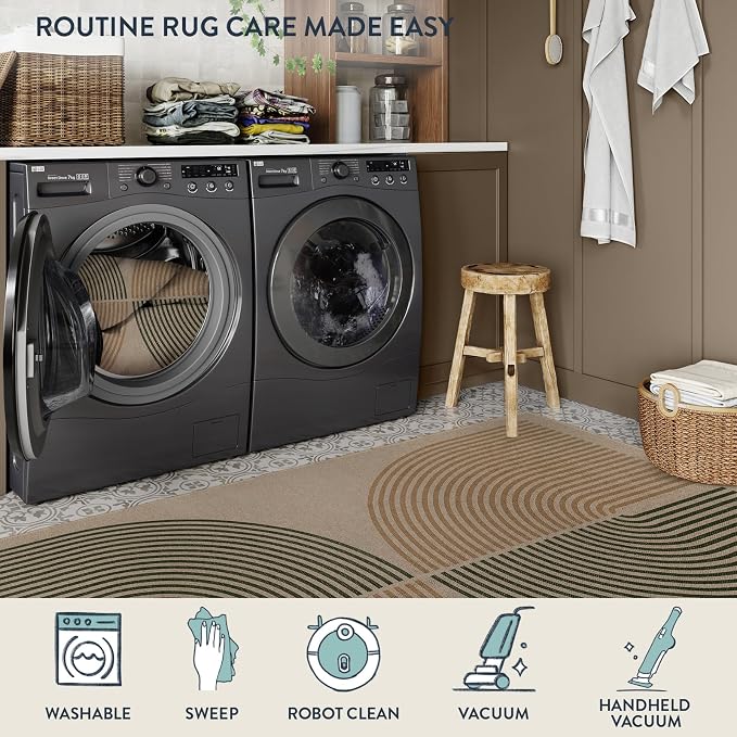 Lahome Modern Rainbow Easy Jute Rug, 6x9 Rug