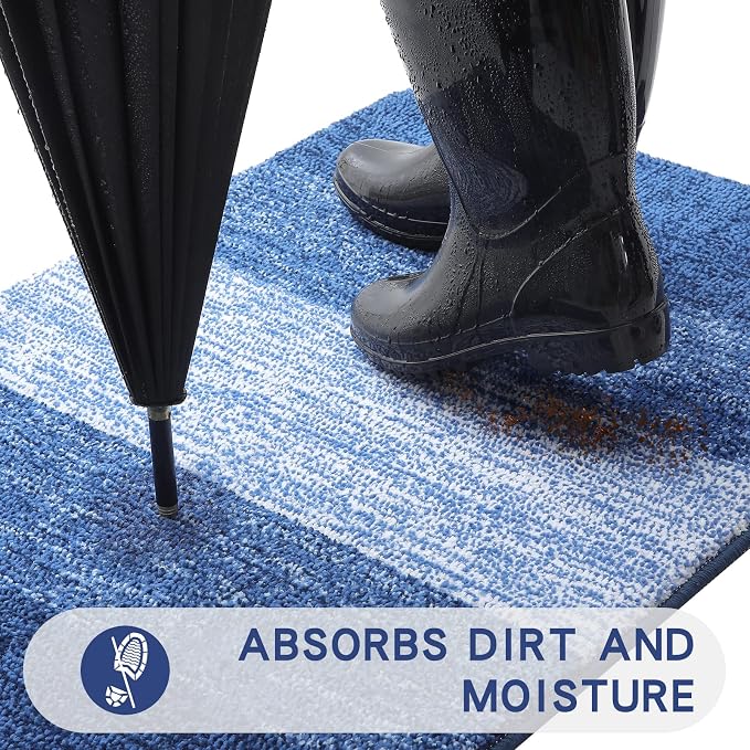 Kitinjoy Indoor Outdoor Door Mat, 70x32 Non-Slip Absorbent Dirt Trapper