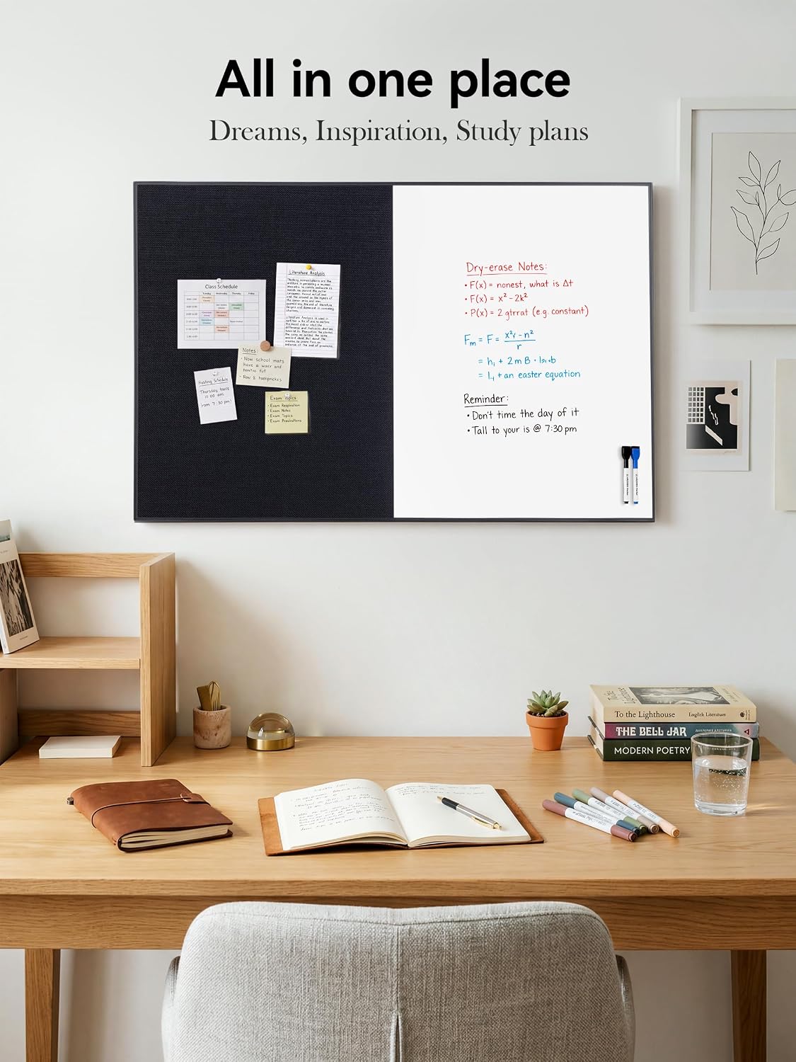 ARCOBIS Cork Board White Board Combo
